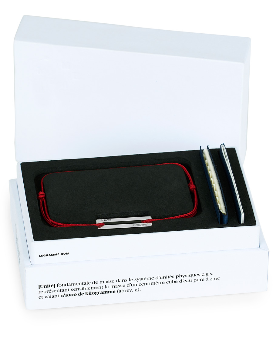 Herren | LE GRAMME Cord Bracelet Le 17/10 Red/Sterling Silver | LE GRAMME | Cord Bracelet Le 17/10 Red/Sterling Silver