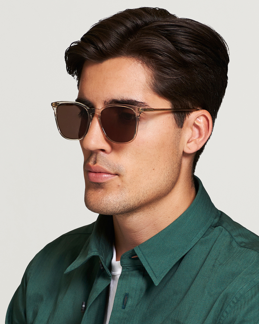 Herren | Gebogene Sonnenbrillen | Gucci | GG0547SK Sunglasses Brown/Brown