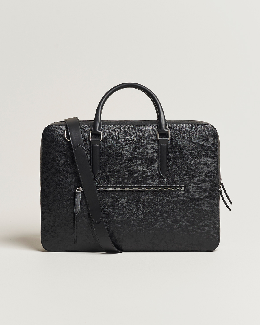 Herren |  | Smythson | Ludlow Slim Briefcase With Zip Front Black
