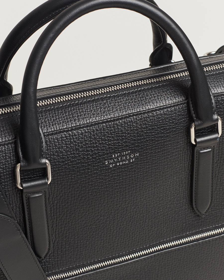 Herren | Taschen | Smythson | Ludlow Slim Briefcase With Zip Front Black