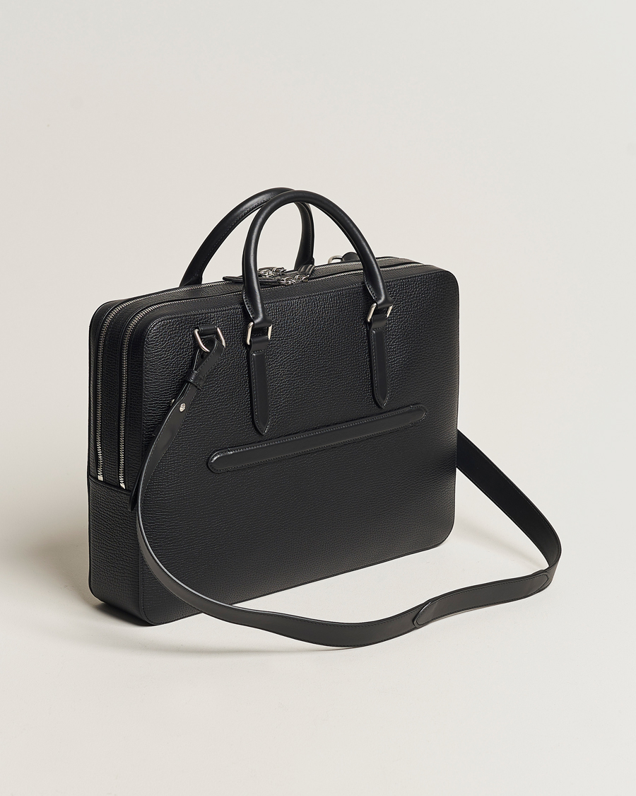 Herren | Taschen | Smythson | Ludlow Large Briefcase With Zip Front Black