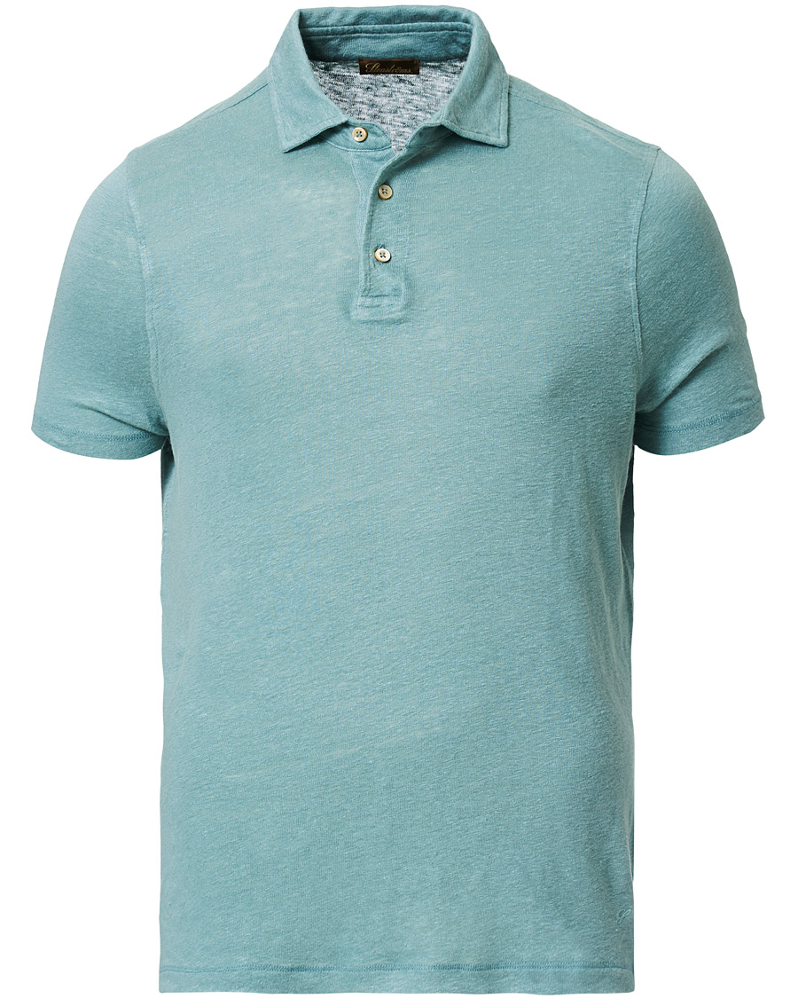 Herren | Poloshirts | Stenströms | Linen Polo Shirt Mint
