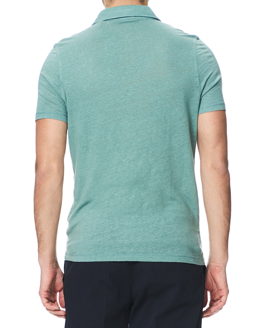 Herren | Poloshirts | Stenströms | Linen Polo Shirt Mint