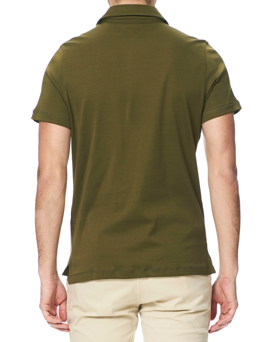 Herren | Poloshirts | Stenströms | Mercerised Cotton Polo Shirt Green