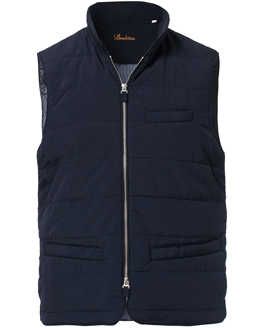 Herren | Jacken | Stenströms | Soft Quilted Nylon Vest Navy