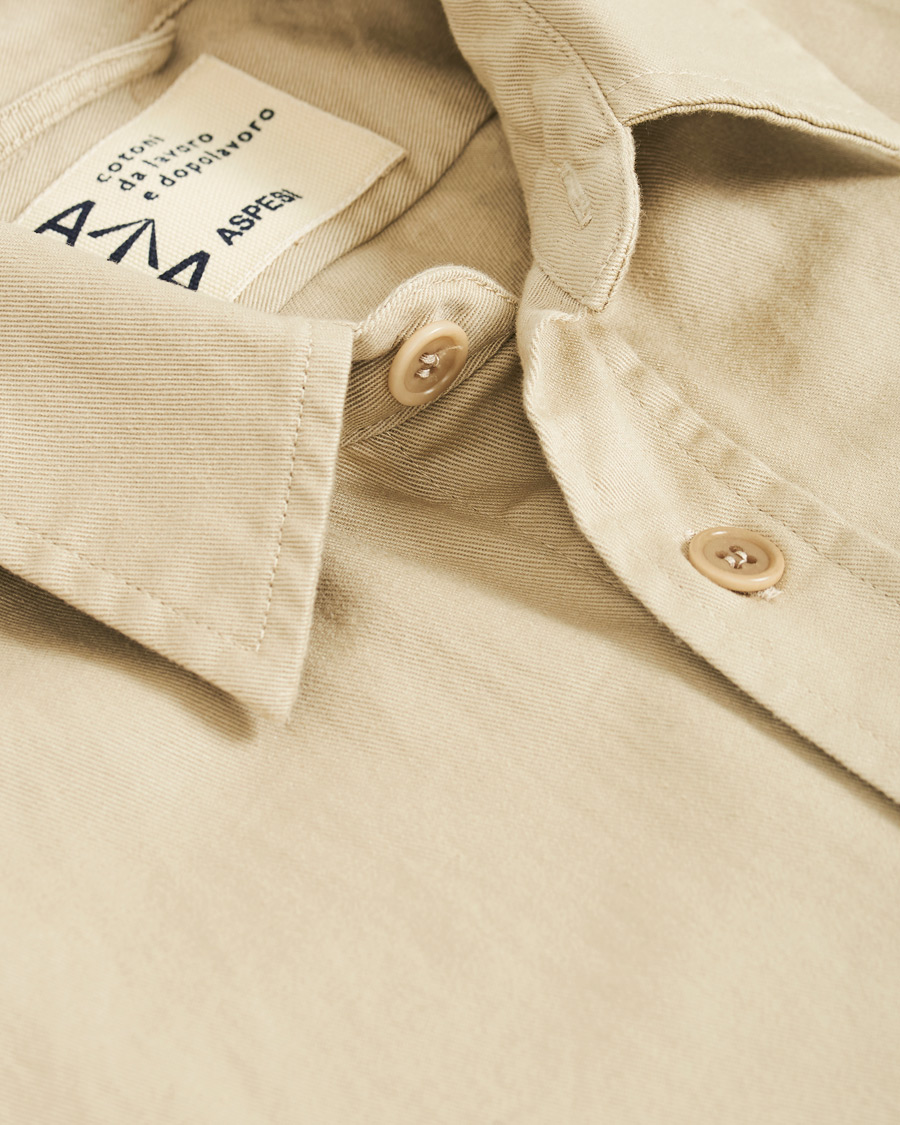 Herren | Hemden | Aspesi | Peached Cotton Utility Shirt Sand