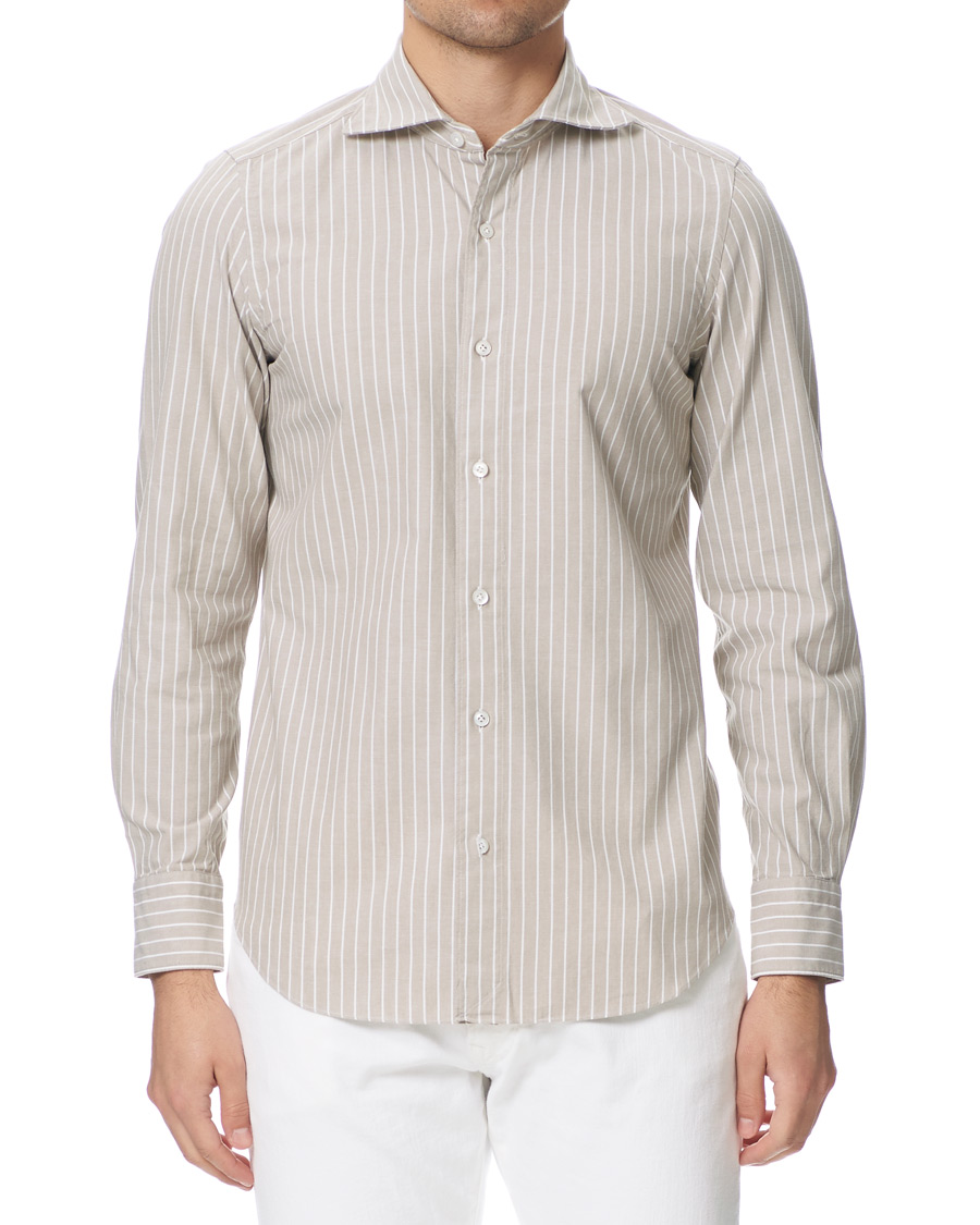 Herren | Hemden | Finamore Napoli | Tokyo Original Chambray Shirt Beige/White