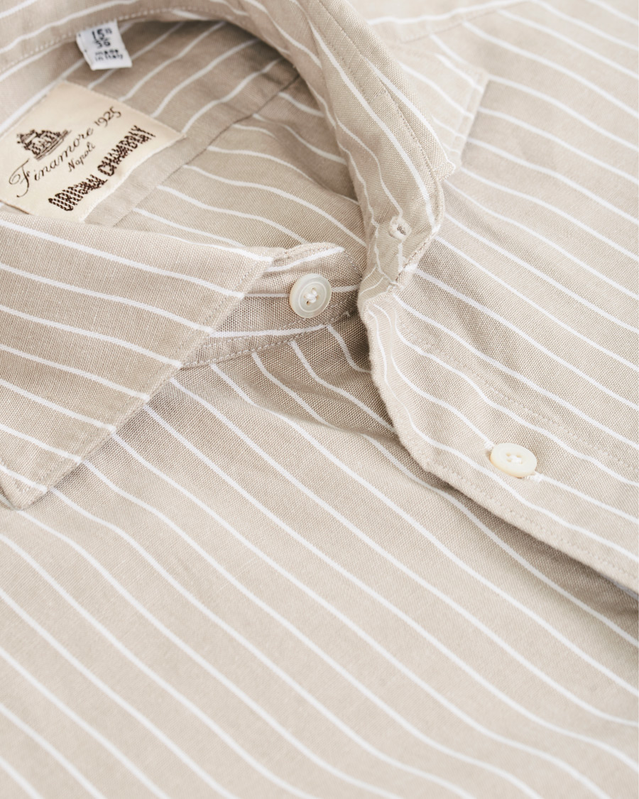 Herren | Hemden | Finamore Napoli | Tokyo Original Chambray Shirt Beige/White