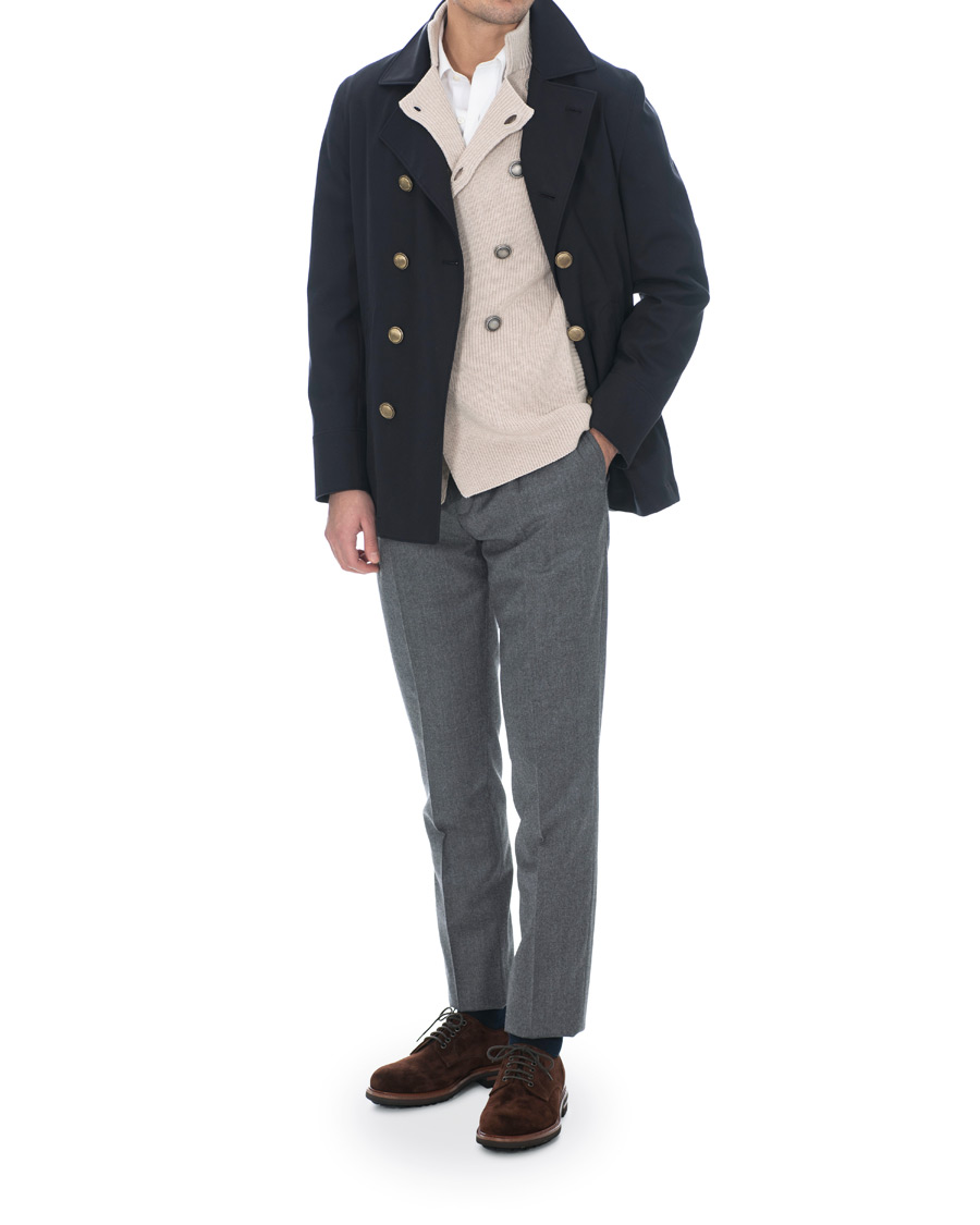 Herren | Jacken | Brunello Cucinelli | Double Crepe Cotton Coat Dark Navy