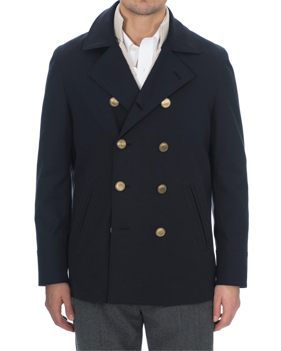 Herren | Jacken | Brunello Cucinelli | Double Crepe Cotton Coat Dark Navy
