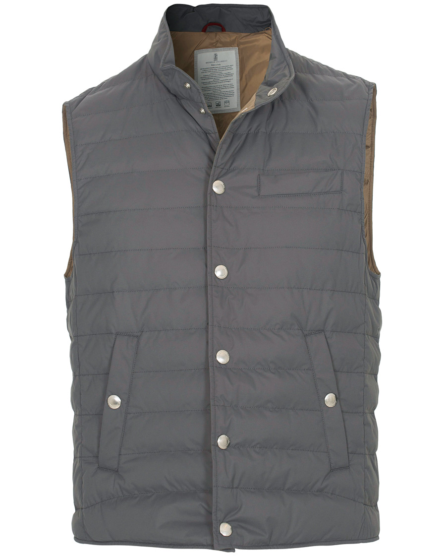 Herren | Jacken | Brunello Cucinelli | Matte Nylon Try-Layer Gilet Dark Grey