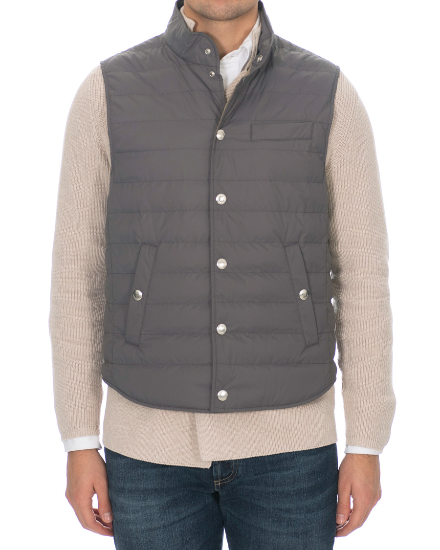 Herren | Jacken | Brunello Cucinelli | Matte Nylon Try-Layer Gilet Dark Grey