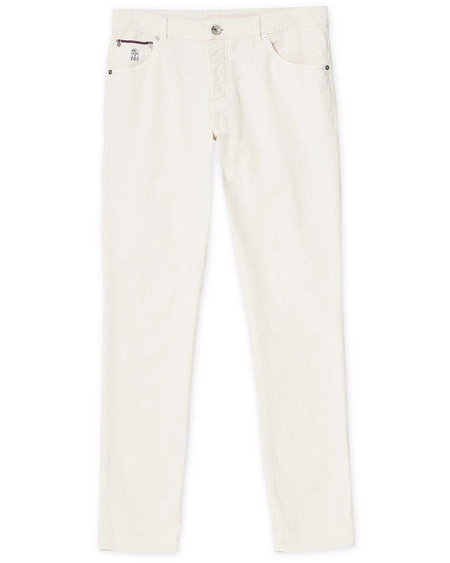 Herren | Hosen | Brunello Cucinelli | Slim Fit 5-Pocket Cotton Twill Pants Off White