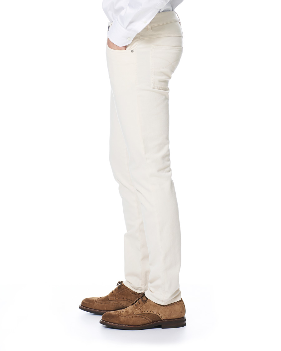 Herren | Hosen | Brunello Cucinelli | Slim Fit 5-Pocket Cotton Twill Pants Off White