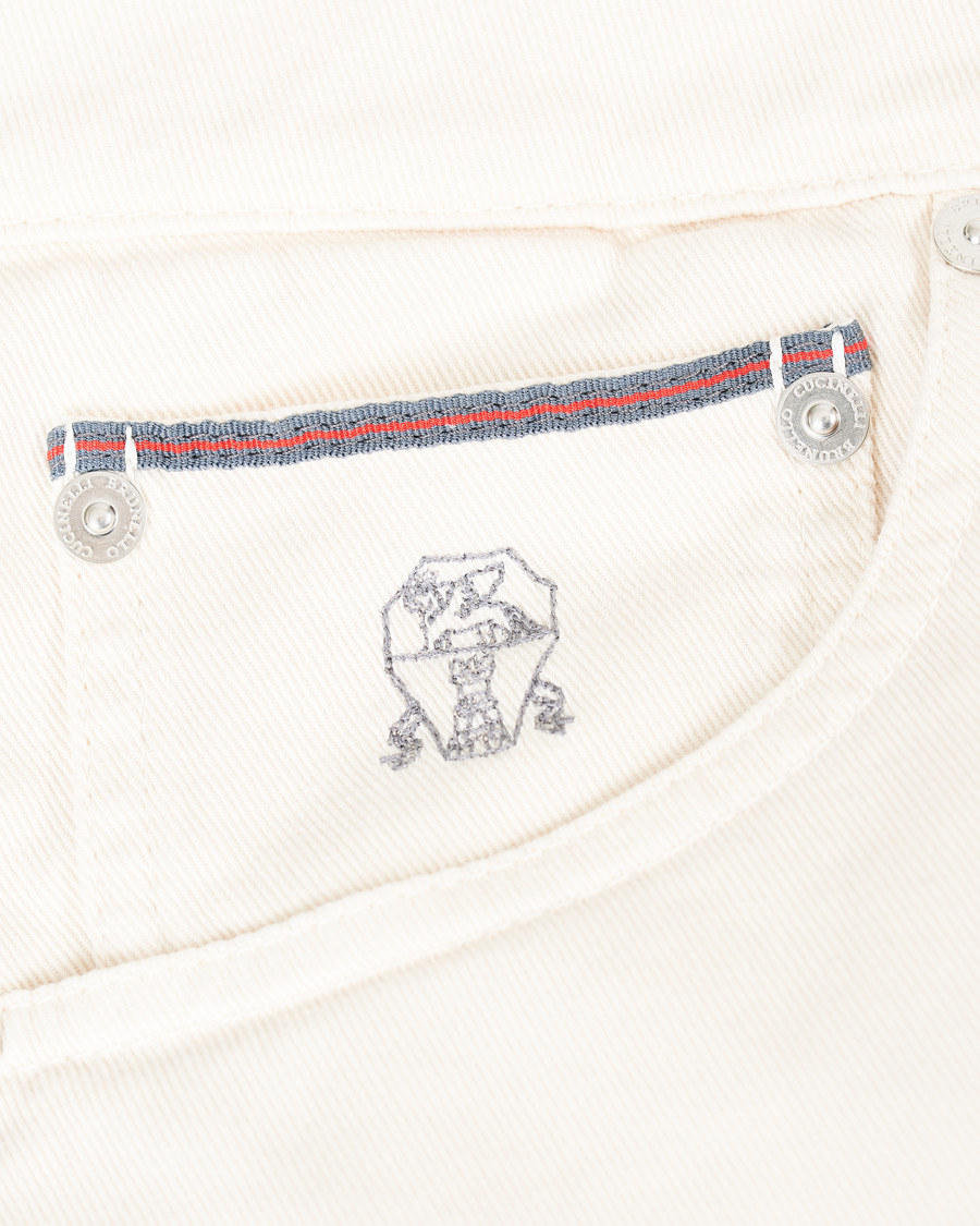 Herren | Hosen | Brunello Cucinelli | Slim Fit 5-Pocket Cotton Twill Pants Off White