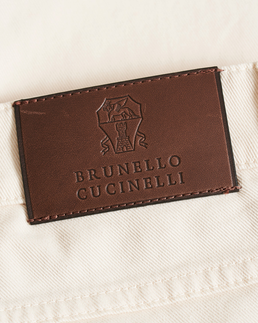 Herren | Hosen | Brunello Cucinelli | Slim Fit 5-Pocket Cotton Twill Pants Off White