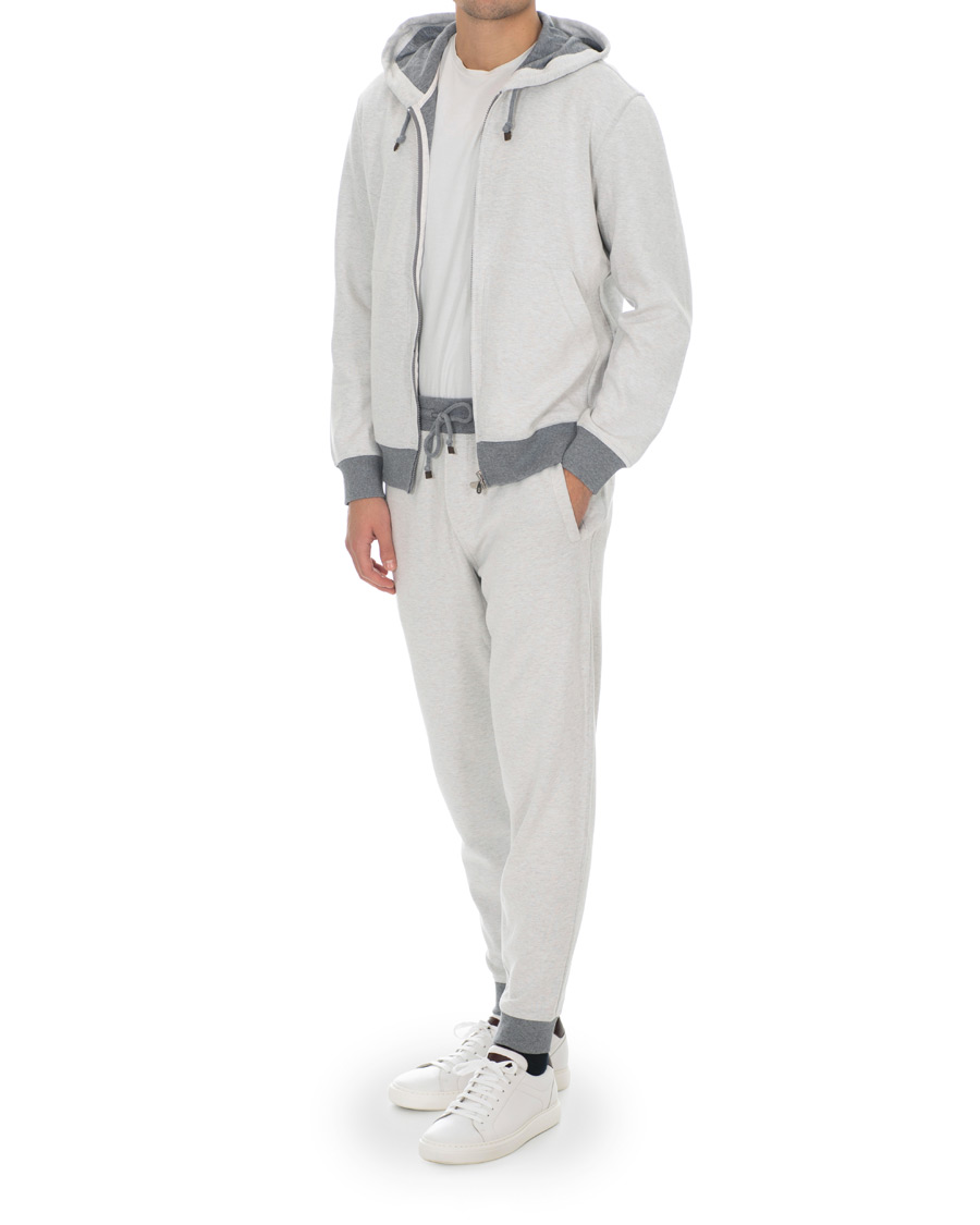 Herren | Pullover | Brunello Cucinelli | Super Light Cotton Full Zip Hoodie Light Beige
