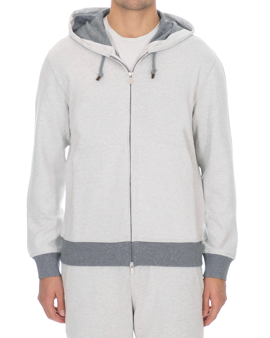 Herren | Pullover | Brunello Cucinelli | Super Light Cotton Full Zip Hoodie Light Beige