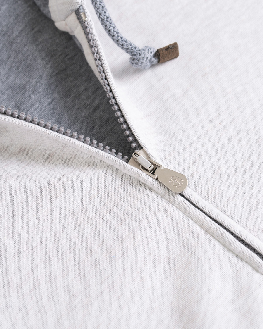 Herren | Pullover | Brunello Cucinelli | Super Light Cotton Full Zip Hoodie Light Beige