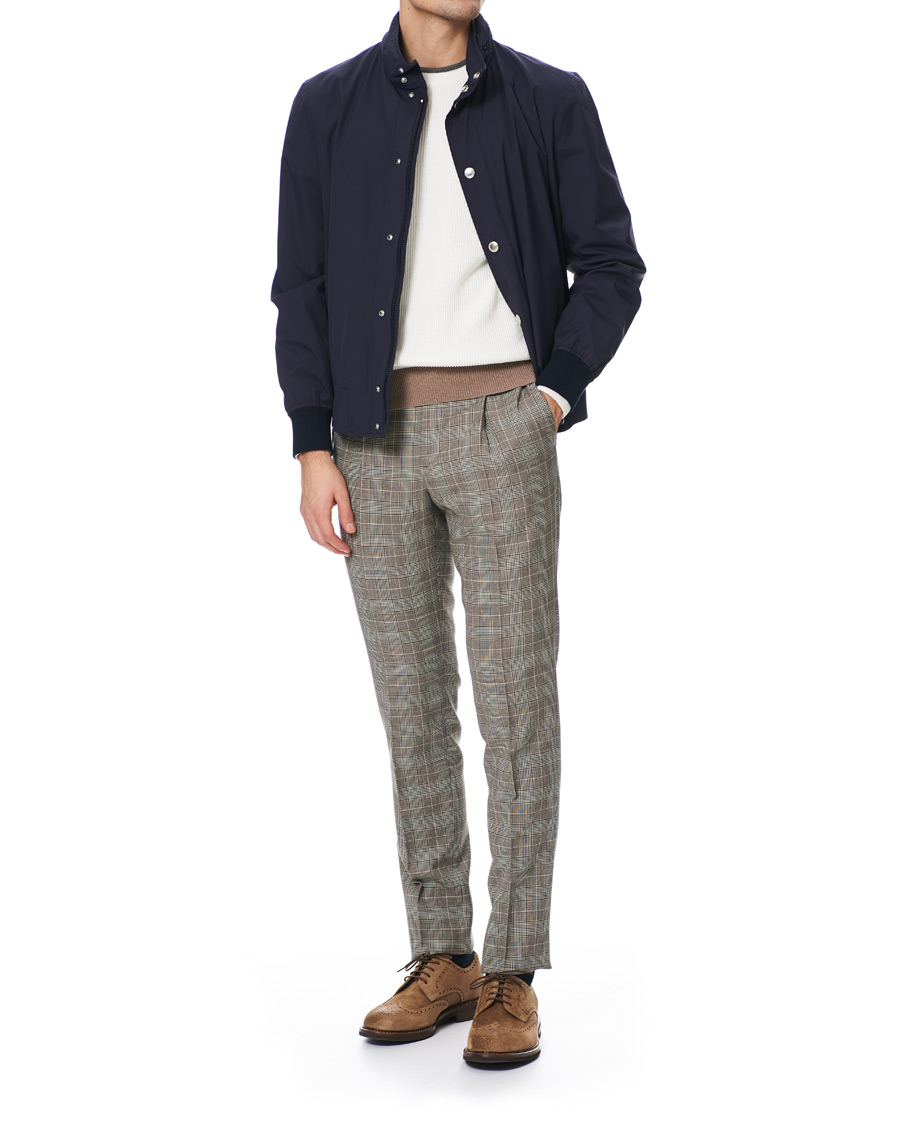 Herren | Pullover | Brunello Cucinelli | Soft Cotton Ribbed Sweater White/Grey