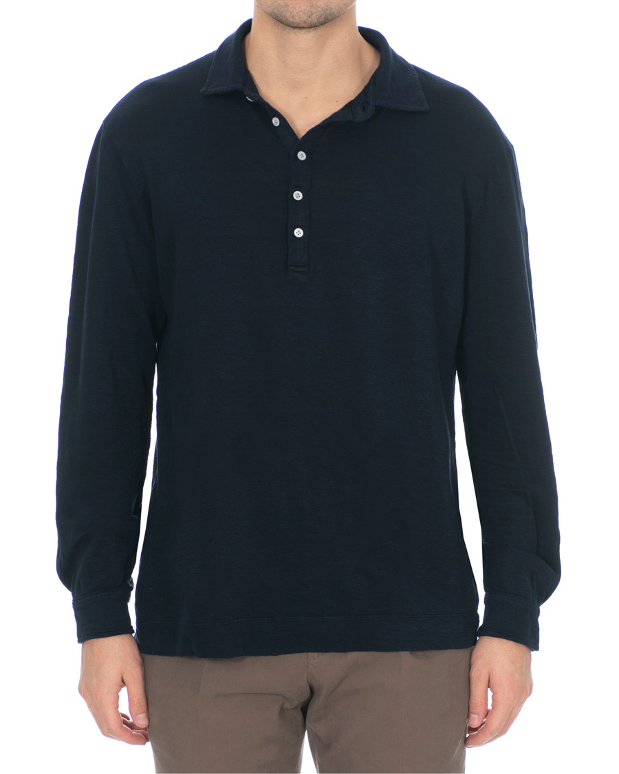 Herren | Pullover | Massimo Alba | Raya Long Sleeve Polo Navy