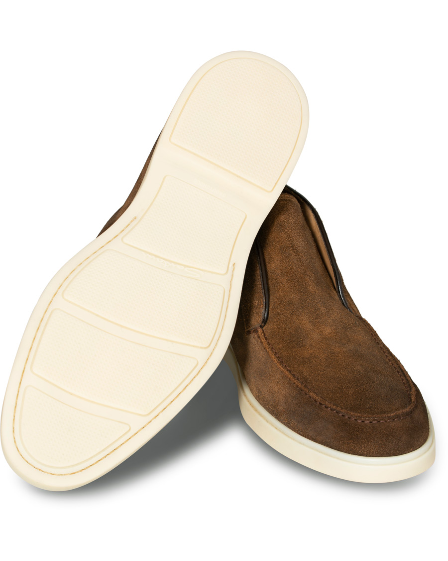 Herren | Santoni Yalta Summer Loafer Brown Suede | Santoni | Yalta Summer Loafer Brown Suede
