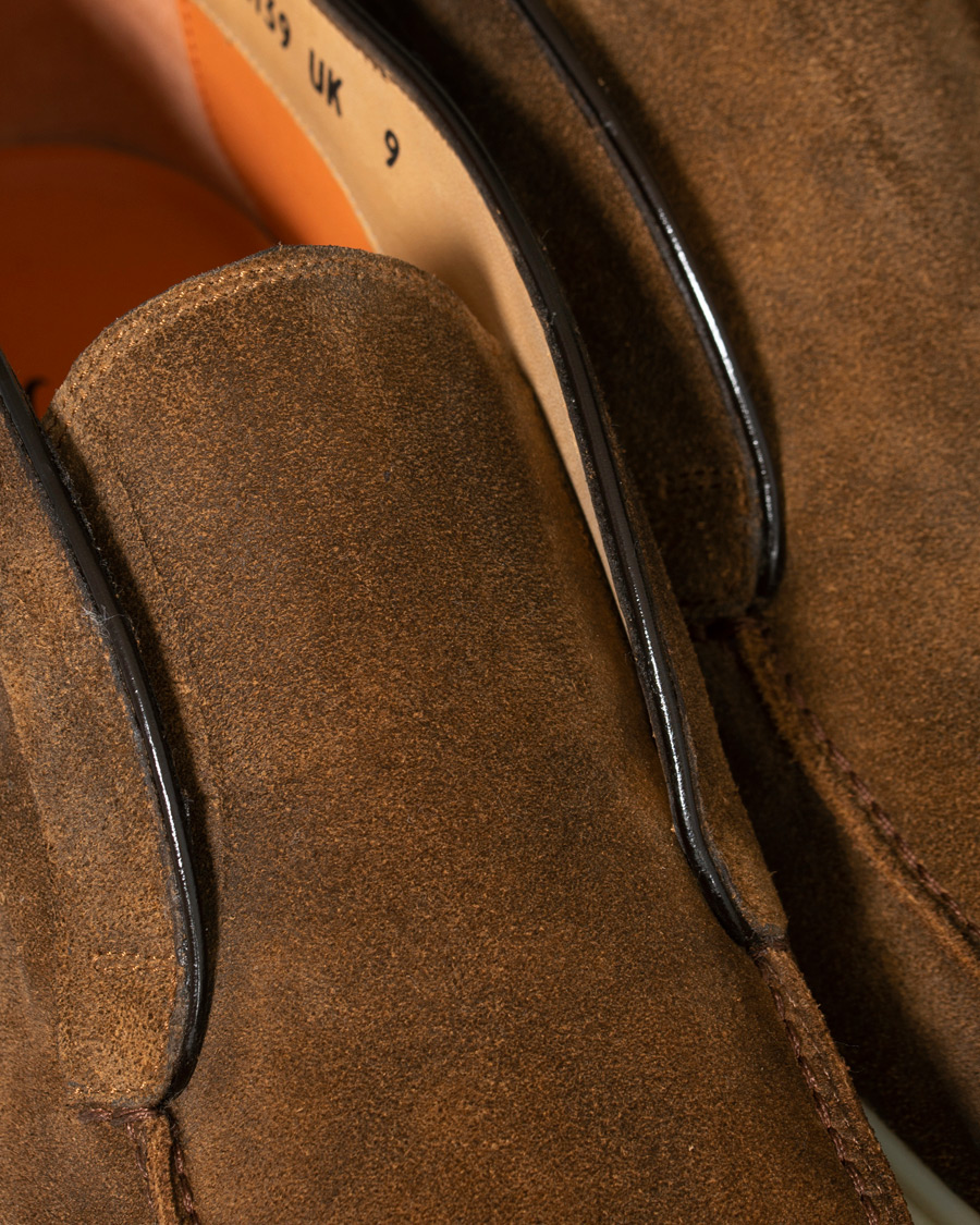 Herren | Santoni Yalta Summer Loafer Brown Suede | Santoni | Yalta Summer Loafer Brown Suede