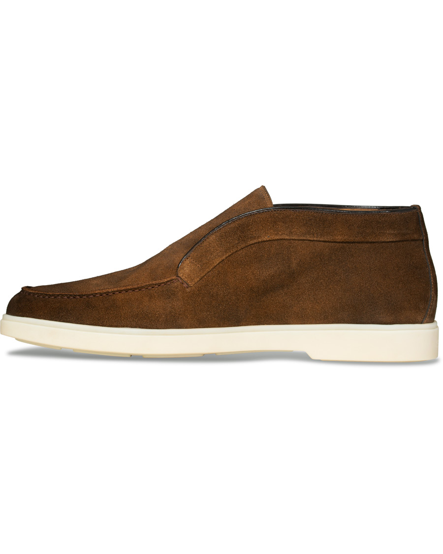 Herren | Santoni Yalta Summer Loafer Brown Suede | Santoni | Yalta Summer Loafer Brown Suede