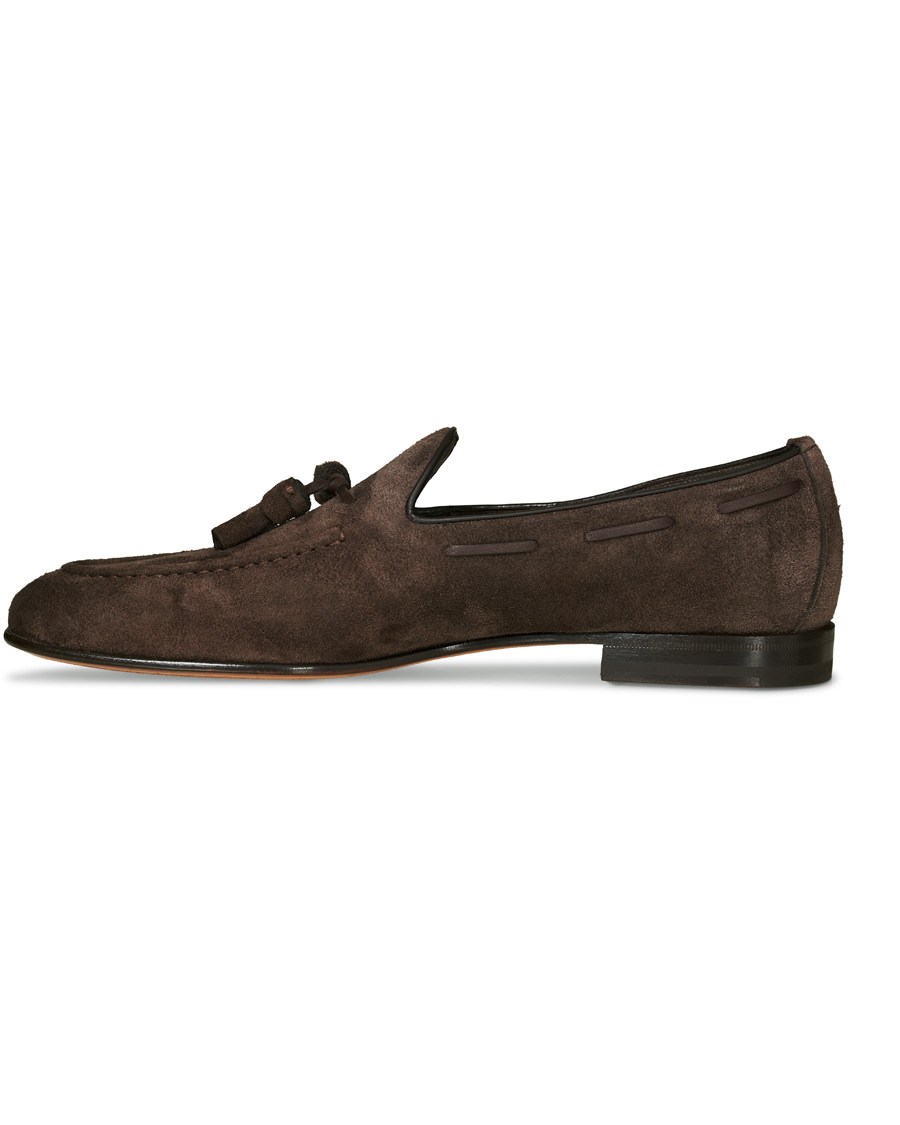 Santoni Carlos Tassel Loafer Dark Brown Suede bei Care of Carl