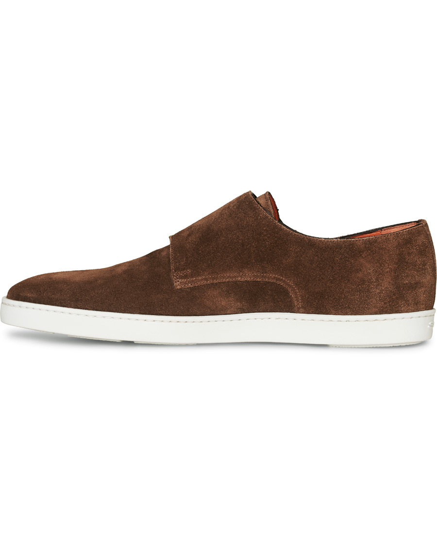 Herren | Santoni Double Monk Shoe Brown Suede | Santoni | Double Monk Shoe Brown Suede