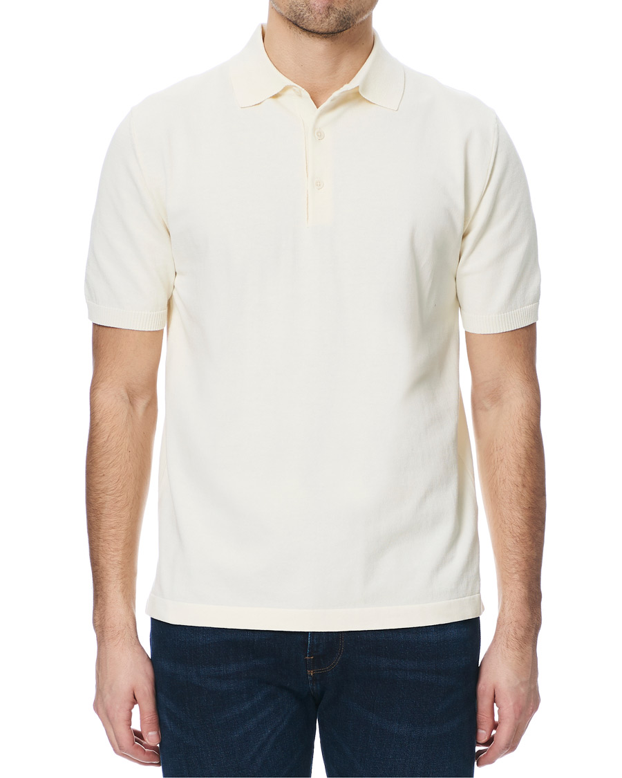 Herren | Poloshirts | Andersen-Andersen | Organic Cotton Short Sleeve Polo Off White