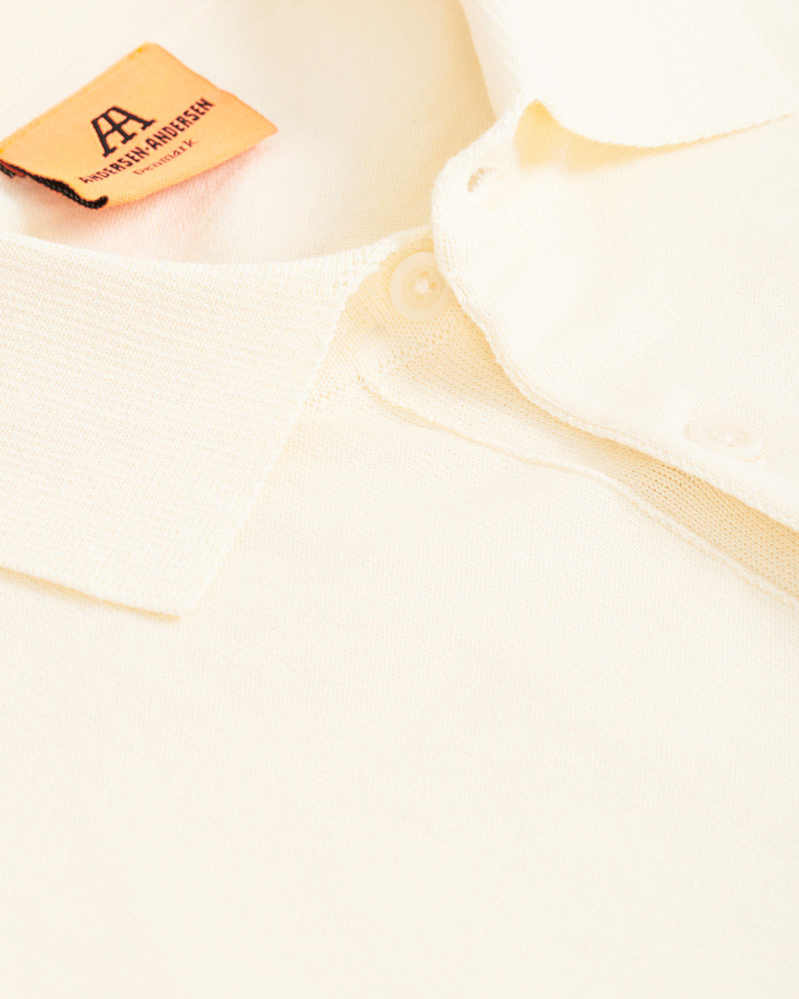 Herren | Poloshirts | Andersen-Andersen | Organic Cotton Short Sleeve Polo Off White