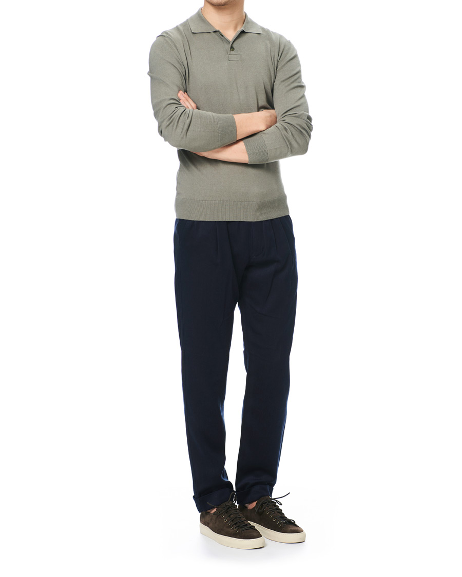 Herren | Pullover | A.P.C. | Aymar Cotton Cashmere Knitted Polo Kaki Clair