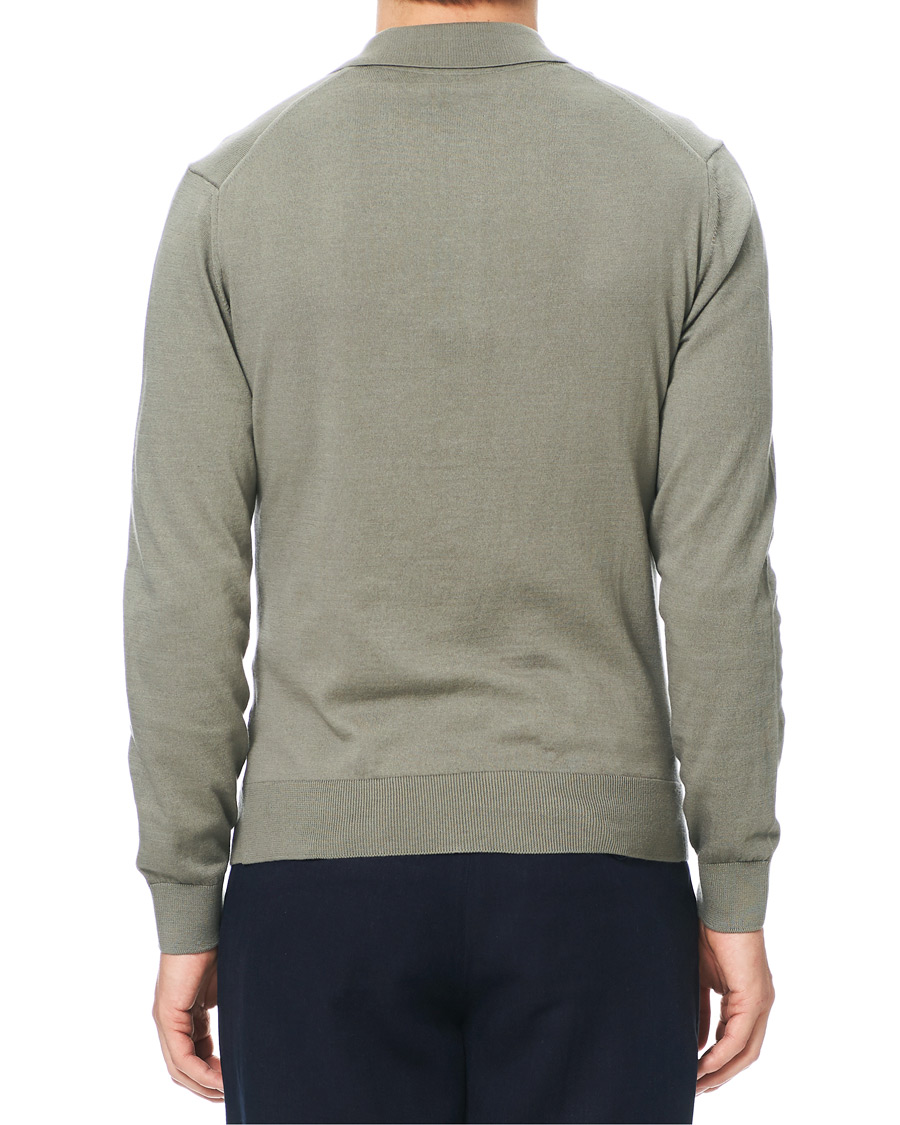 Herren | Pullover | A.P.C. | Aymar Cotton Cashmere Knitted Polo Kaki Clair