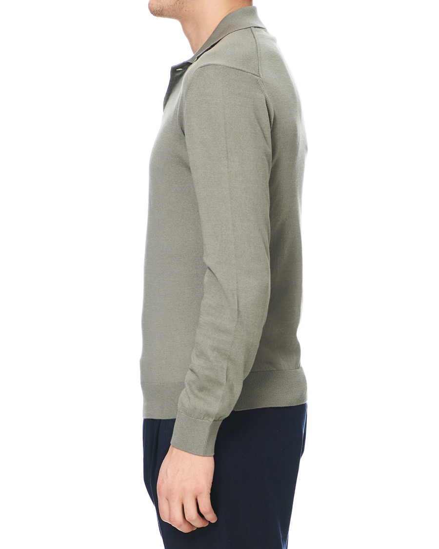 Herren | Pullover | A.P.C. | Aymar Cotton Cashmere Knitted Polo Kaki Clair