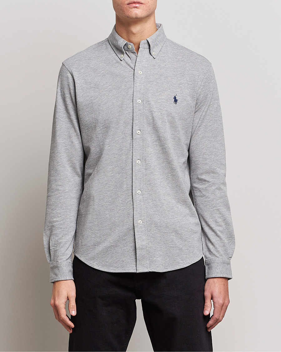 Herren | Polohemden | Polo Ralph Lauren | Slim Fit Featherweight Mesh Shirt Andover Heather