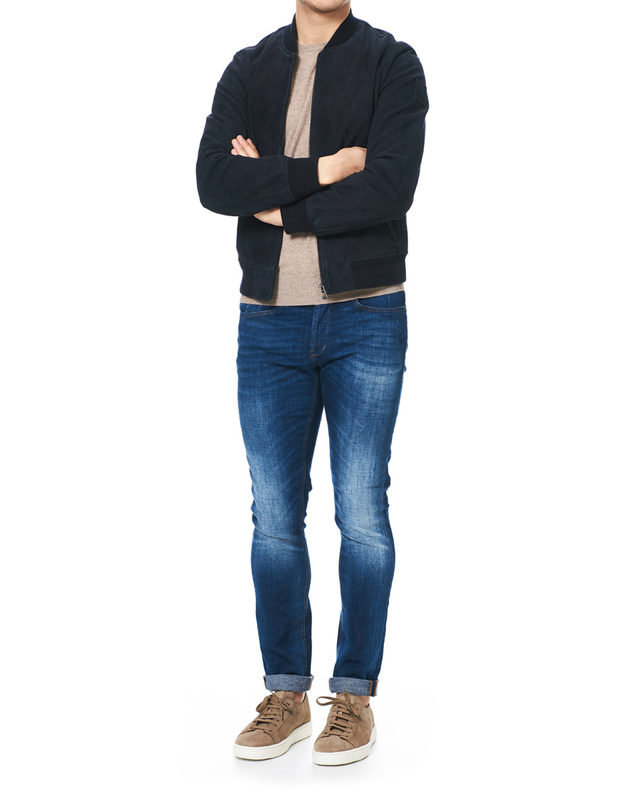 Herren | Jacken | Belstaff | Harbour Suede Bomber Jacket Dark Ink