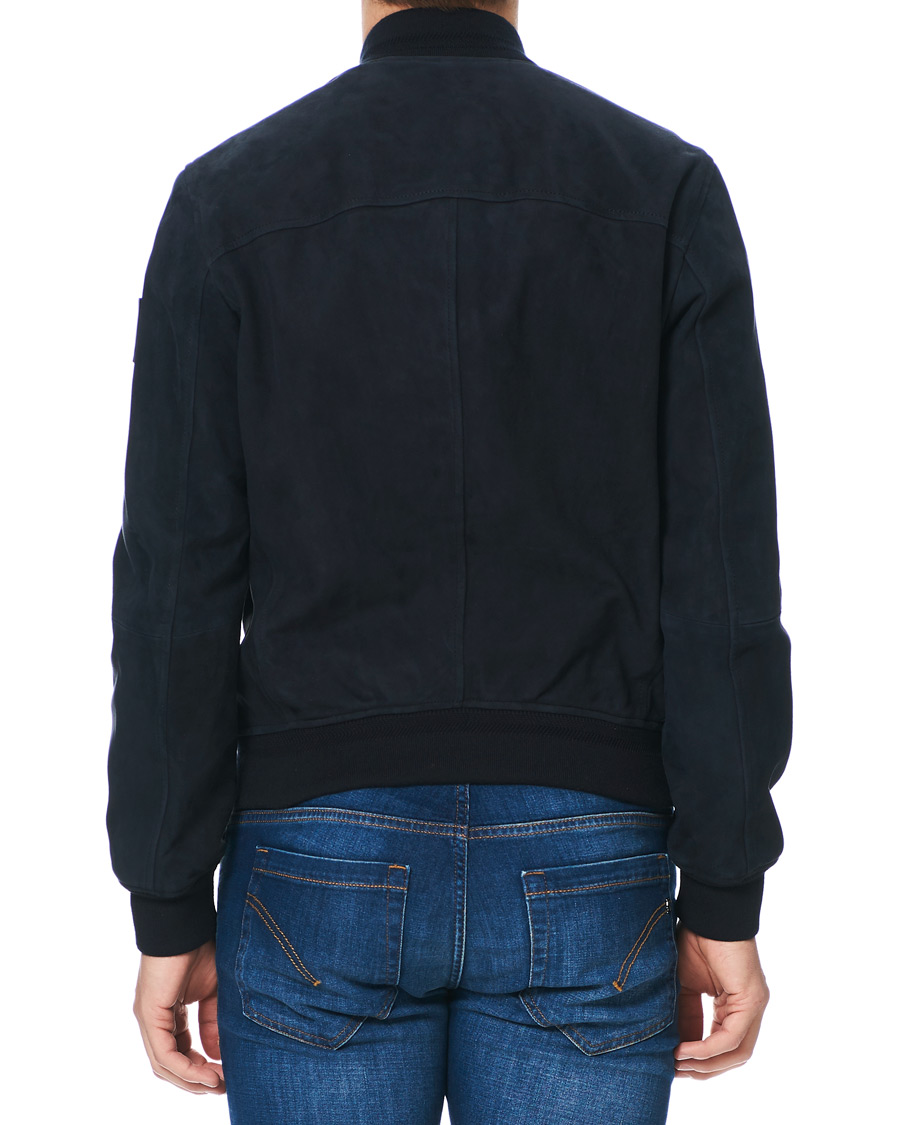 Herren | Jacken | Belstaff | Harbour Suede Bomber Jacket Dark Ink