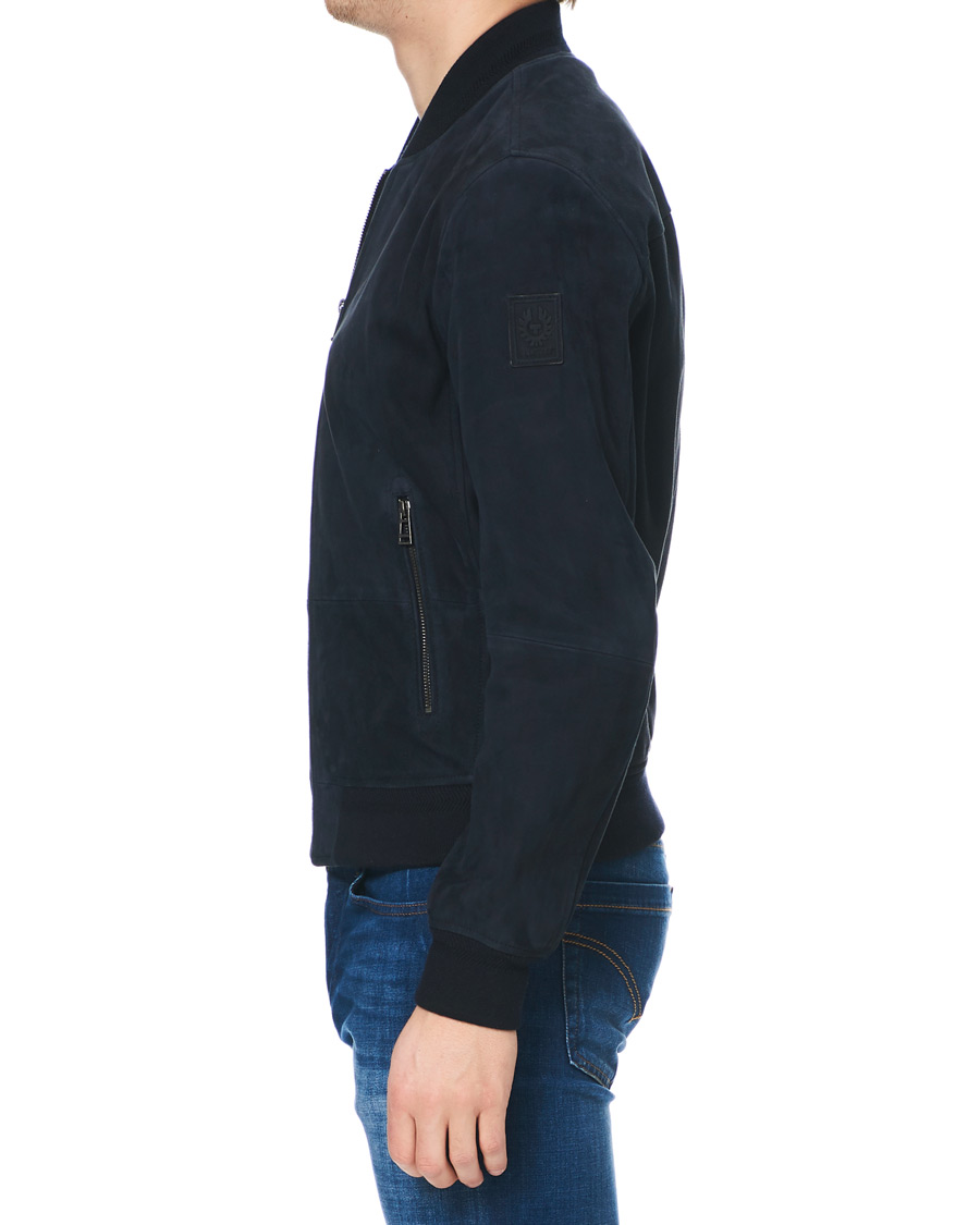 Herren | Jacken | Belstaff | Harbour Suede Bomber Jacket Dark Ink