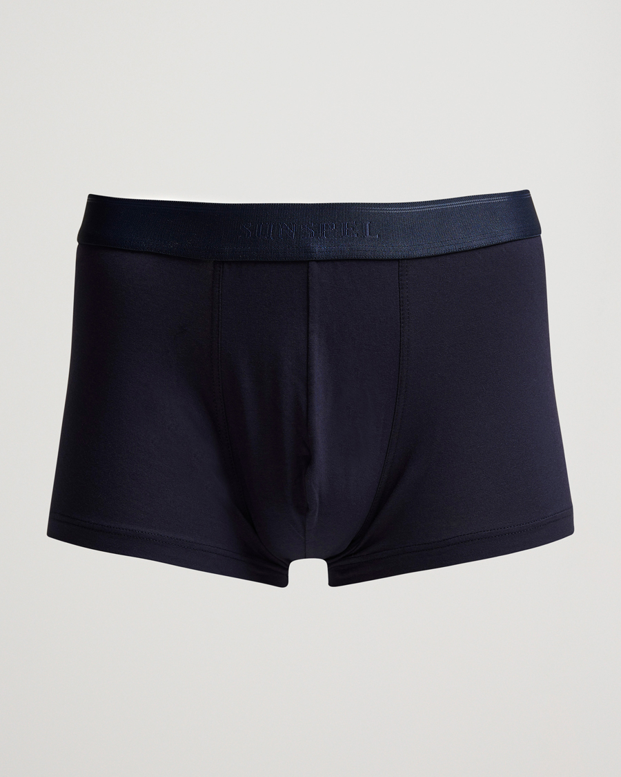 Herren | Unterwäsche | Sunspel | Cotton Stretch Trunk Navy