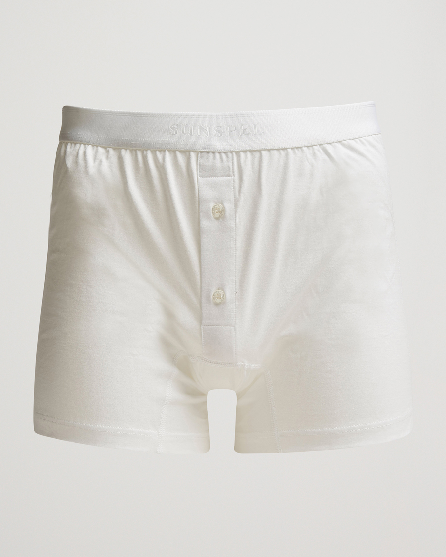 Herren | Unterwäsche | Sunspel | Superfine Two Button Cotton White