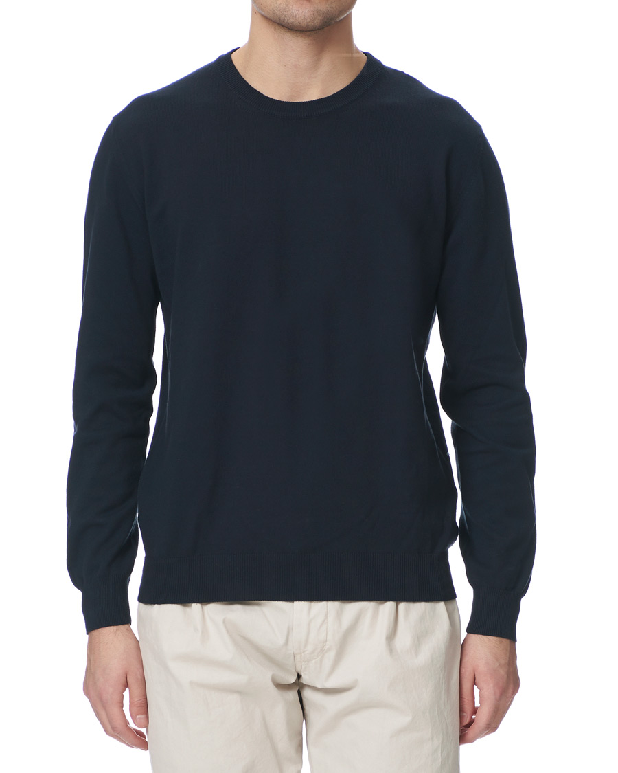 Herren | Pullover | Altea | Cotton Crew Neck Sweater Navy