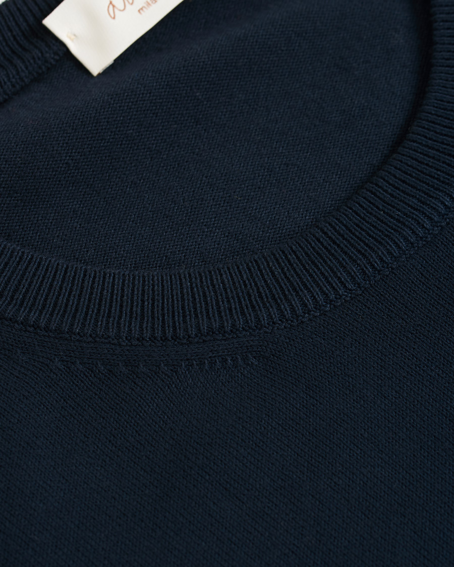 Herren | Pullover | Altea | Cotton Crew Neck Sweater Navy