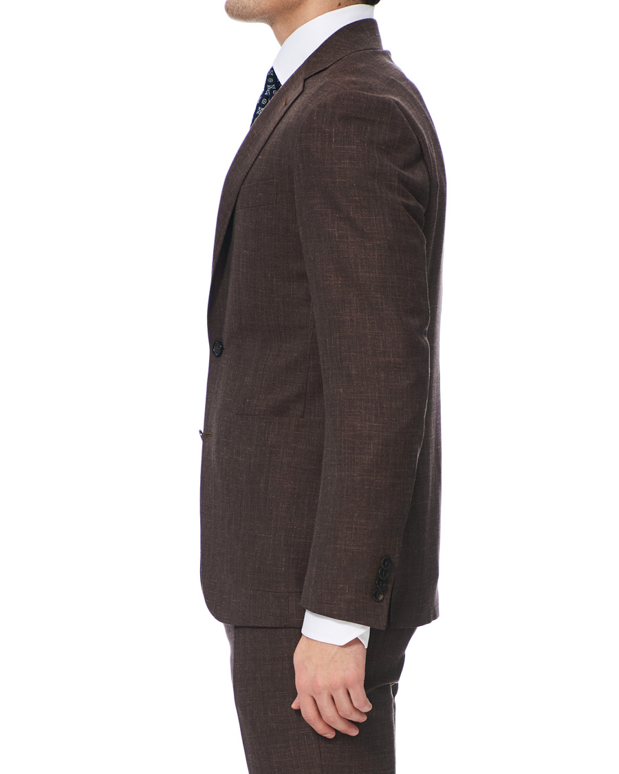 Herren | Sakkos | Canali | Wool/Linen Patch Pocket Blazer Dark Brown