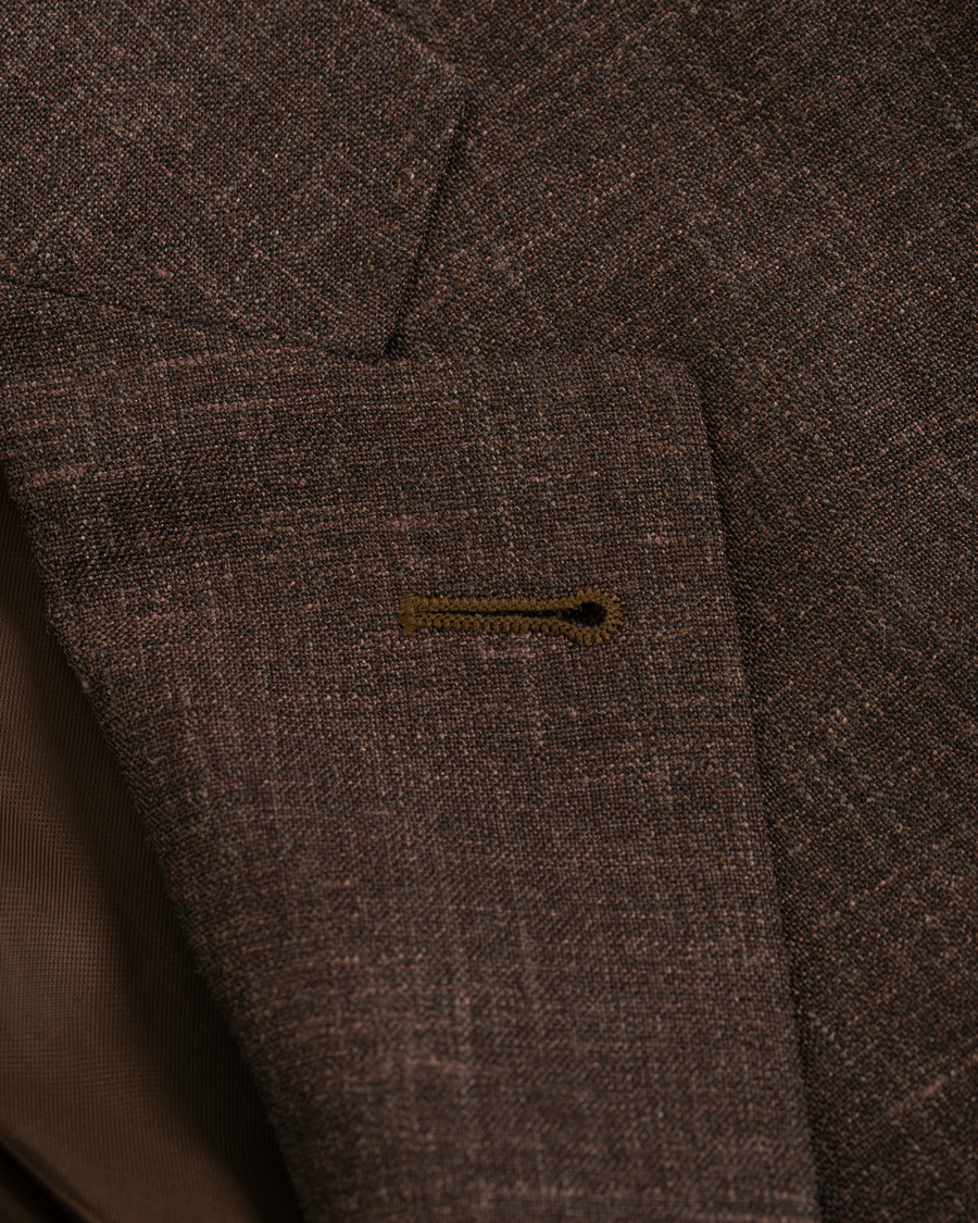 Herren | Sakkos | Canali | Wool/Linen Patch Pocket Blazer Dark Brown