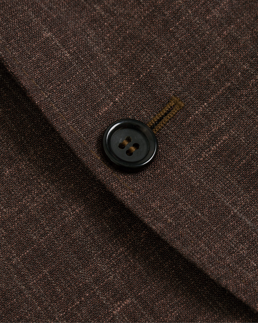Herren | Sakkos | Canali | Wool/Linen Patch Pocket Blazer Dark Brown