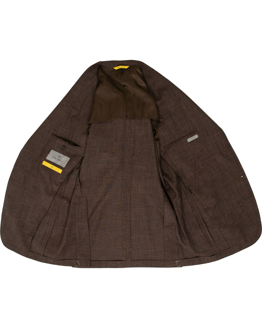 Herren | Sakkos | Canali | Wool/Linen Patch Pocket Blazer Dark Brown
