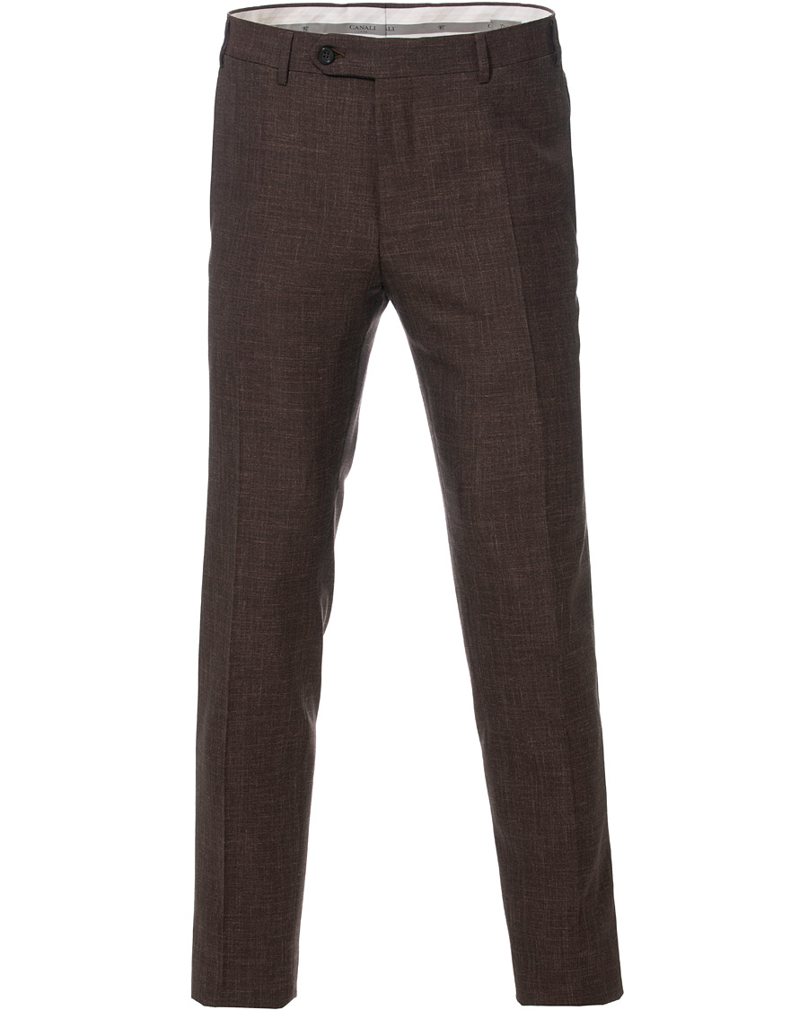 Herren | Hosen | Canali | Wool/Linen Classic Trousers Dark Brown