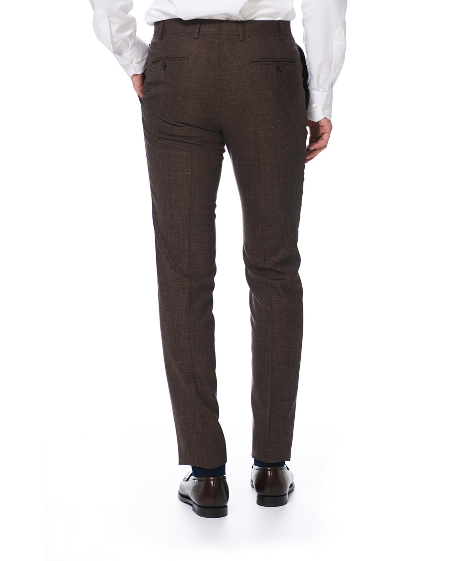 Herren | Hosen | Canali | Wool/Linen Classic Trousers Dark Brown