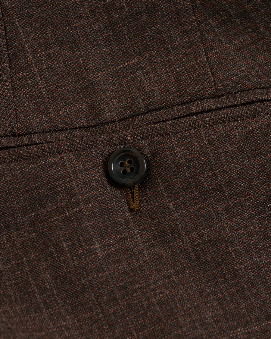 Herren | Hosen | Canali | Wool/Linen Classic Trousers Dark Brown